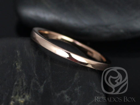 14kt Rose Gold Classic PLAIN Band to Skinny Flora Wedding Ring - Rosados Box