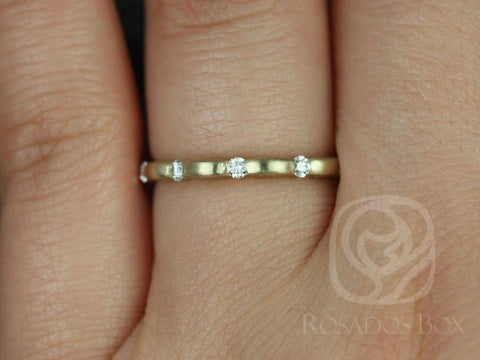 Ready to Ship Juno 14kt WHITE Gold Tension Bubble Diamond HALFWAY Eternity Ring - Rosados Box