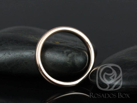 Ready to Ship Rosados Box Dax 3mm 14kt WHITE Gold Rounded Pipe Matte or High Finish Band - Rosados Box