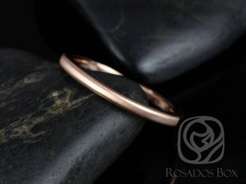 Dax 2mm 14kt Rose Gold Rounded Pipe Matte or High Finish Band - Rosados Box