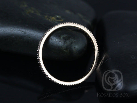 Ready to Ship Ninette (Size 5) 14kt WHITE Gold Black Diamond FULL Eternity Ring - Rosados Box