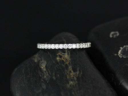 Ready to Ship Mohma (Size 6.5) 14kt White Gold Scalloped Diamonds FULL Eternity Ring - Rosados Box