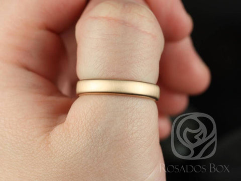 Dax 4mm 14kt Rose Gold Rounded Pipe Matte or High Finish Band (Chic Classics Collection)