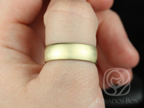 Steve 7mm 14kt Yellow Gold Oval Plain Non-Comfort Fit Matte or High Finish Band (Chic Classics Collection) - Rosados Box