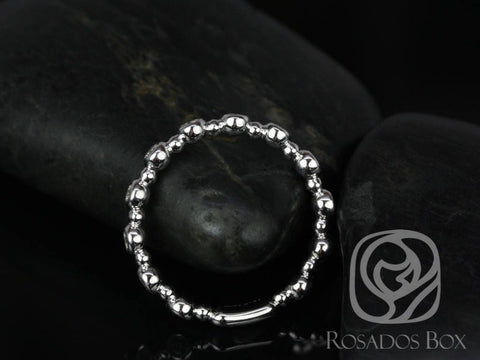 Ready to Ship Macy 14kt White Gold Bezel & Dot Diamonds ALMOST Eternity Ring - Rosados Box