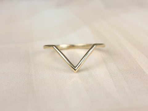 PLAIN Femme 14kt Gold Dainty Chevron Flair Stackable Ring,V Ring,Minimalist Ring,Gold Ring,Gift For Her,Nesting Ring