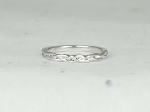 Skinny Prudence 14kt White Gold Braided Weave HALFWAY Eternity Ring