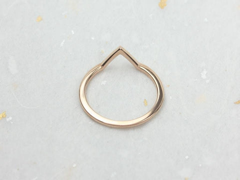 Skinny PLAIN Venus 14kt Gold Chevron V Ring - Rosados Box