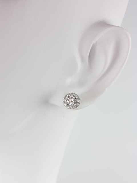 Ready to Ship Petite Gemma 14kt Dainty Diamonds Cluster Halo Stud Earrings - Rosados Box