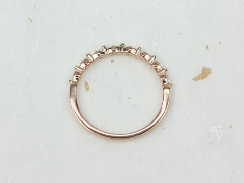 Ultra Petite Leona 14kt Rose Gold Marquise Diamond Floating Single Prong HALFWAY Eternity Ring Ring