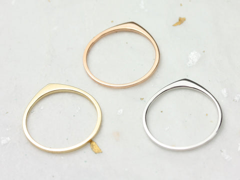 Ultra Petite Edo PLAIN 14kt Guitar Pick Ring,Stacking Ring,Petite Gold Ring,Unique Gold Ring,Gift For Her,Dainty Ring,Birthday Gift