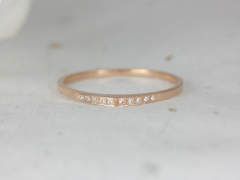 Ultra Petite Edo DIA 14kt Gold Diamonds Unique Ring - Rosados Box