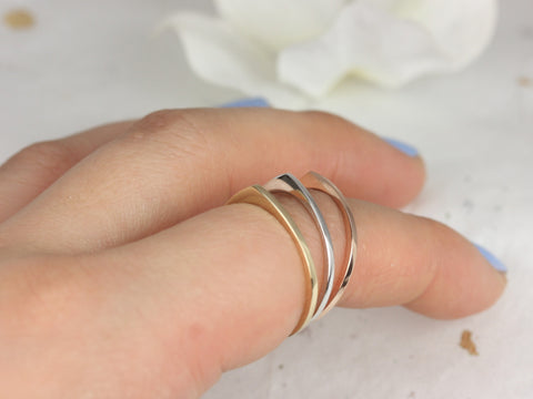 Ultra Petite Edo PLAIN 14kt Guitar Pick Ring,Stacking Ring,Petite Gold Ring,Unique Gold Ring,Gift For Her,Dainty Ring,Birthday Gift