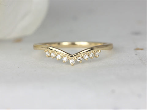 Lonnie 14kt Gold Diamond Tiara Chevron Ring