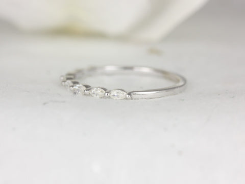 Ultra Petite Leona 14kt Moissanite Floating Marquise HALFWAY Eternity Ring,Marquise Ring,Unique Eternity Ring,Anniversary Gift,Wedding Ring