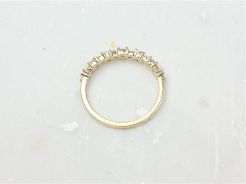 Rosemary 14kt Gold Diamond Dainty Cluster HALFWAY Eternity Ring,Art Deco Band,Anniversary Ring - Rosados Box