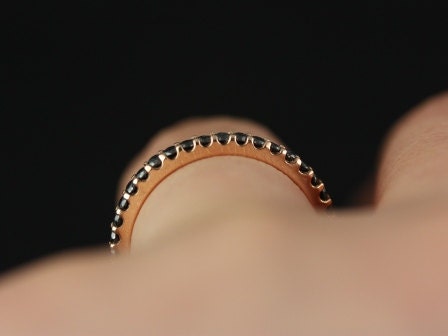 Ready to Ship Mohma (Size 4.75) 14kt Rose Gold Black Diamonds FULL Eternity Band - Rosados Box