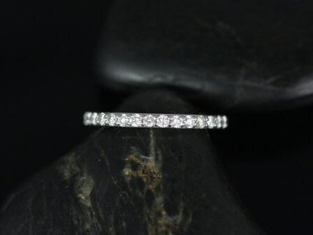 14kt Gold Matching Band to Tiffani/Sarah Shared Prong Diamond HALFWAY Eternity Ring - Rosados Box