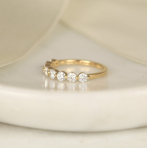 Matching Band to Brooklyn 14kt Gold Moissanite HALFWAY Eternity Ring,Floating Diamond Ring,Dainty Diamond Ring,Anniversary Gift,Gift For Her