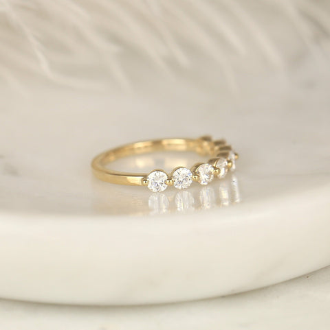 Matching Band to Brooklyn 14kt Gold Moissanite HALFWAY Eternity Ring,Floating Diamond Ring,Dainty Diamond Ring,Anniversary Gift,Gift For Her