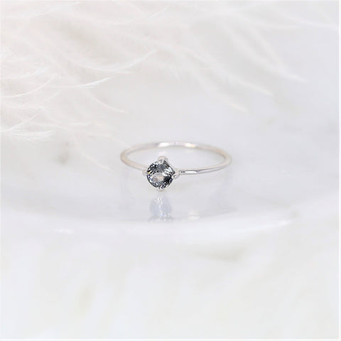 0.48ct Ready to Ship Ultra Petite Kiki 14kt White Gold Chrome Purple Spinel Kite Minimalist Stacking Ring - Rosados Box