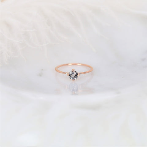 0.48ct Ready to Ship Ultra Petite Kiki 14kt Rose Gold Chrome Purple Spinel Kite Minimalist Stacking Ring - Rosados Box