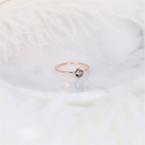 0.48ct Ready to Ship Ultra Petite Kiki 14kt Rose Gold Chrome Purple Spinel Kite Minimalist Stacking Ring - Rosados Box