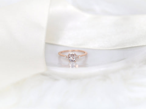 1.14ct Ready to Ship Juliet 14kt Rose Gold Blush Champagne Sapphire Diamond Cluster Ring - Rosados Box