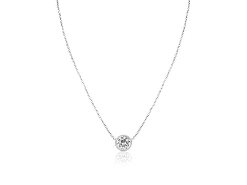 1ct Brooke 6.5mm 14kt Gold Dainty Moissanite Minimalist Necklace - Rosados Box