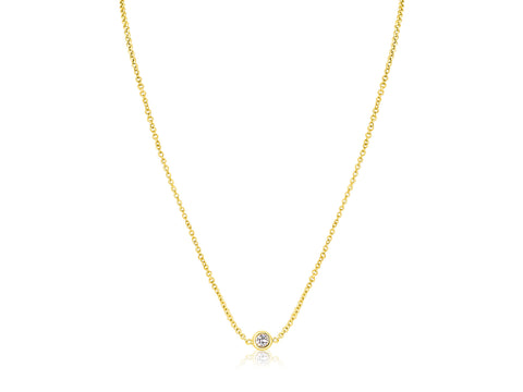 Ultra Petite Brooke 14kt Gold Dainty Diamond Necklace - Rosados Box