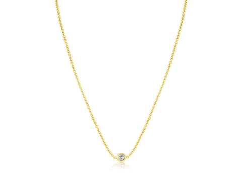 Ready to Ship 0.05ct Ultra Petite Brooke 14kt ROSE Gold Dainty Diamond Necklace