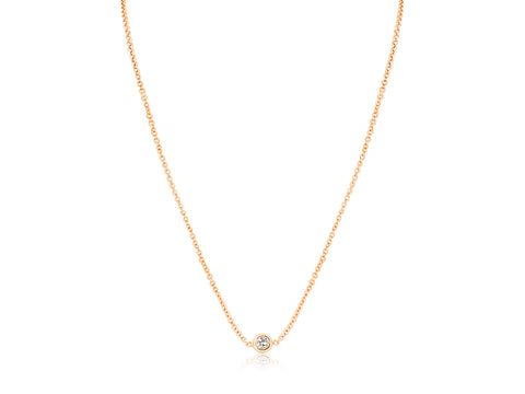 Ultra Petite Brooke 14kt Gold Dainty Diamond Necklace - Rosados Box