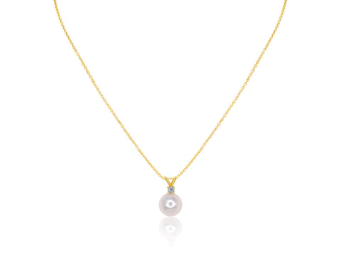 Mia 14kt Gold Diamond and Akoya Pearl Necklace - Rosados Box