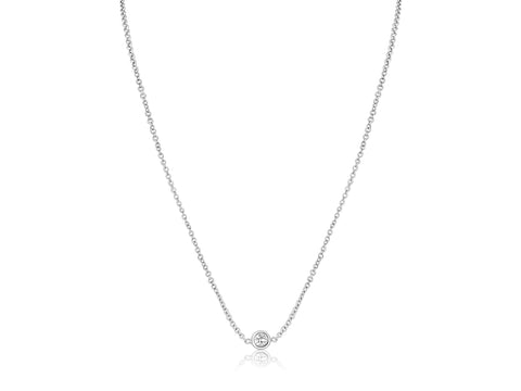 Ultra Petite Brooke 14kt Gold Dainty Diamond Necklace - Rosados Box