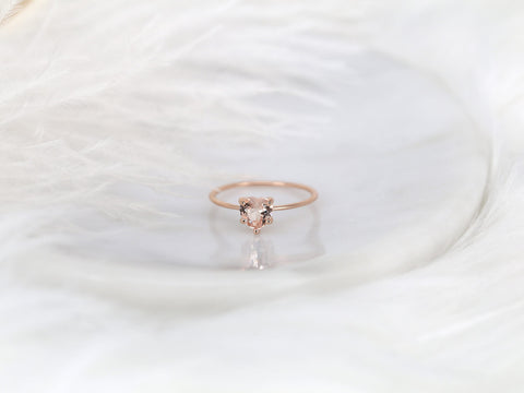 Ultra Petite Heartley 14kt Gold Morganite Heart Ring - Rosados Box