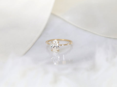 1.44ct Ready to Ship Alix 14kt Gold Diamond Dainty Minimalist Oval Solitaire Ring - Rosados Box