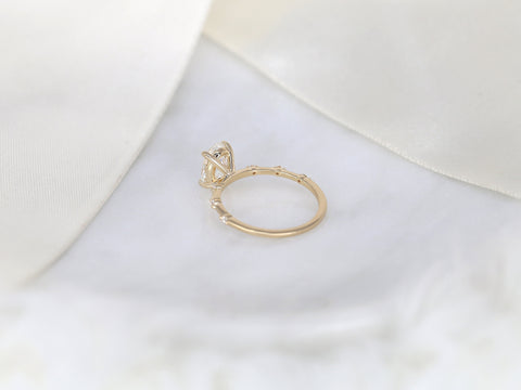 1.44ct Ready to Ship Alix 14kt Gold Diamond Dainty Minimalist Oval Solitaire Ring - Rosados Box