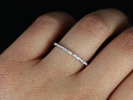 14kt Matching Band to Randi 7.5mm/8mm Barra Kitana Diamond HALFWAY Eternity Ring,Diamond Wedding Ring,Petite Stacking Ring,Diamond Pave Ring