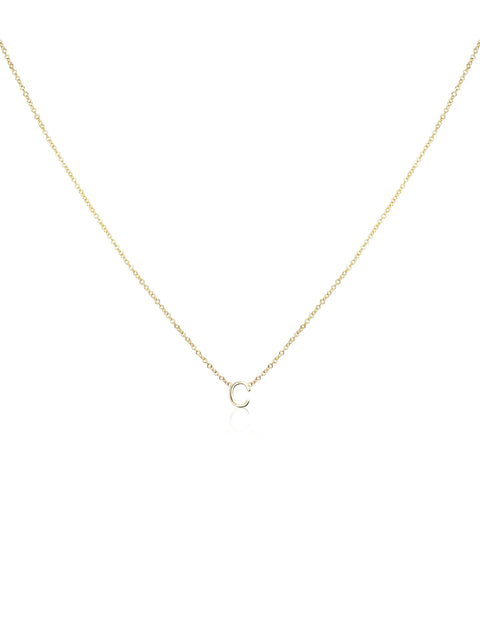 Solo 14kt Solid Gold Initial Necklace - Rosados Box