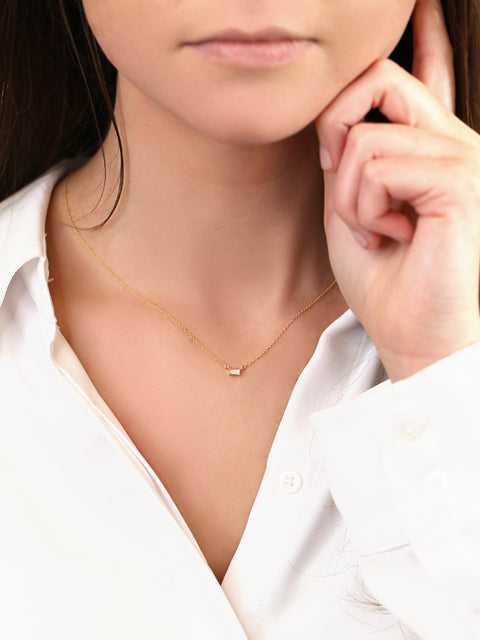 Ultra Petite Betty 14kt Gold Moissanite Necklace