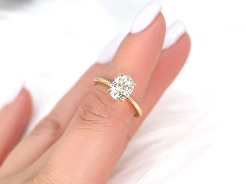 2ct Harper 9x7mm 14kt Gold Moissanite Diamond Dainty Pave Basket Oval Solitaire Ring,Oval Engagement Ring,Unique Minimalist Oval Ring