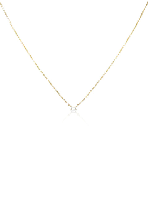 Ultra Petite Betty 14kt Gold Moissanite Necklace