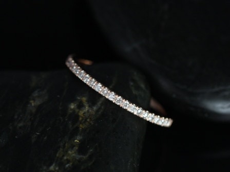 14kt Matching Band to Tabitha 7x5, 8x5, 9x6/Lisette/Carrie/Sasha/Kubian 8,9mm Diamond HALFWAY Eternity Ring - Rosados Box