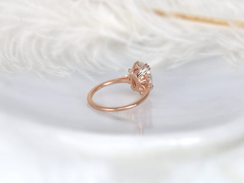2.50ct Elsa 10x7mm 14kt Moissanite Diamonds Cluster Ring
