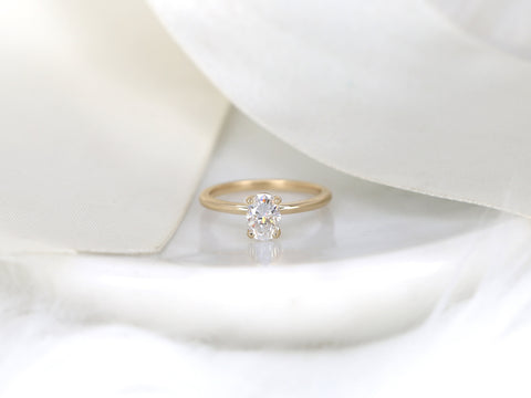 1ct Dakota 7x5mm 14kt Gold Moissanite Oval Solitaire Ring