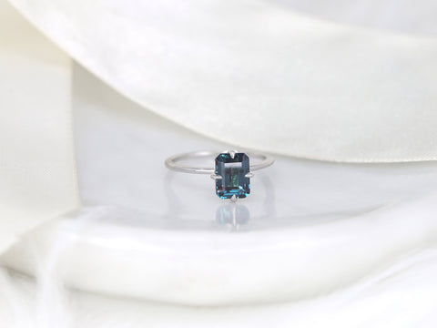 Ruth 8x6mm 14kt Gold Alexandrite Talon Prong Emerald Cut Solitaire Ring