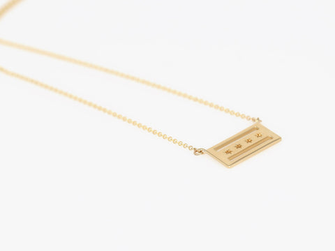 Chicago Flag 14kt Gold Necklace