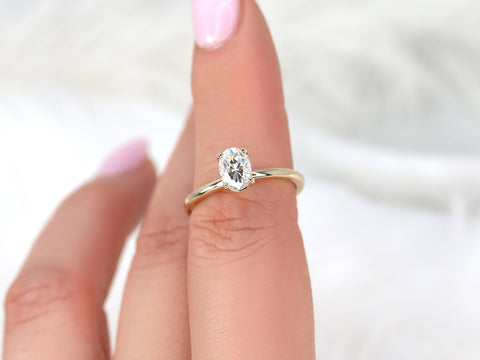 1ct Dakota 7x5mm 14kt Gold Moissanite Oval Solitaire Ring