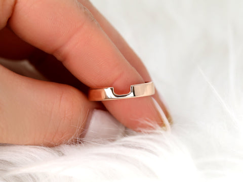 Codi 4mm 14kt Gold Cigar Band,Unique Cigar Ring,Nesting Ring,Cut Out Ring,Cigar Band,Unique Gold Ring,Wedding Ring,Gift for Her,Anniversary