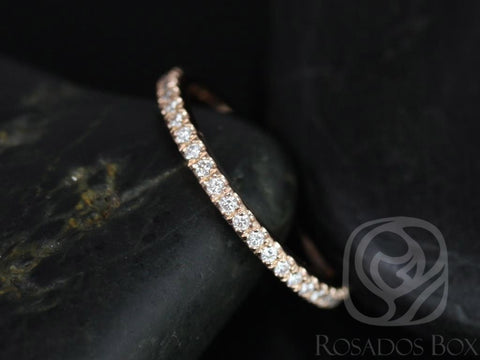 14kt Matching Band to Tabitha or Toni 9x6mm/10x7mm Diamonds HALFWAY Eternity Rings - Rosados Box